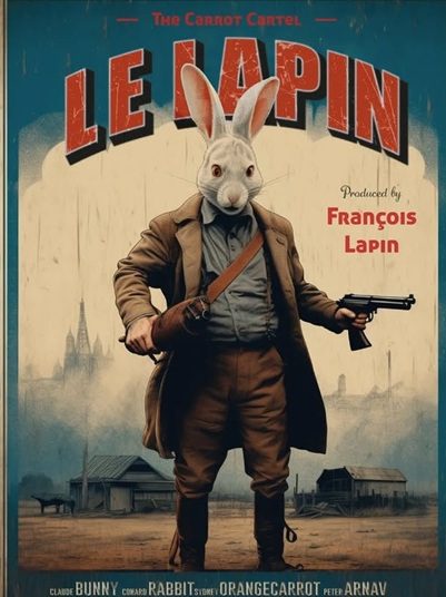 Retro Poster with a bunny as a hero