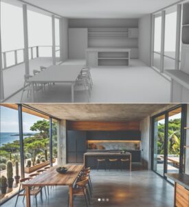 §D Visualization of house in the dessert