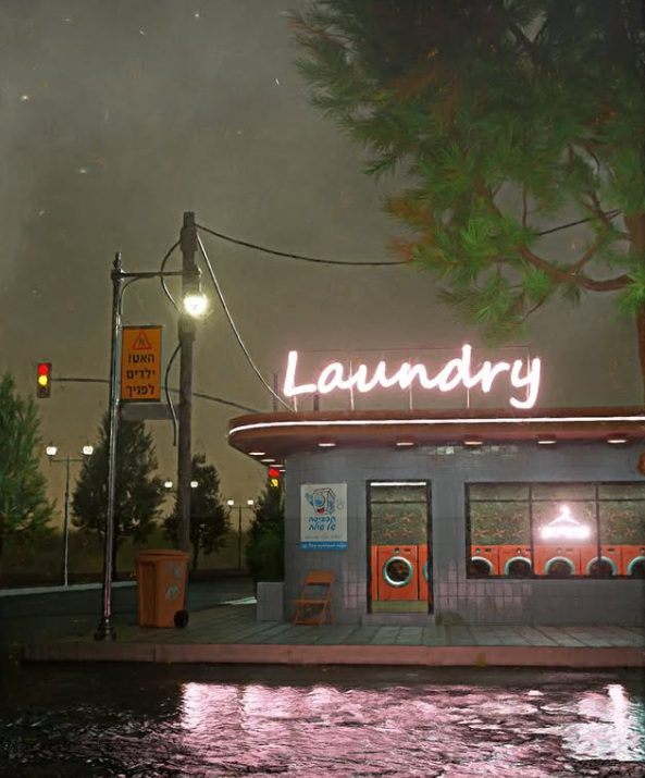 Visualization artistic style of a laundry store